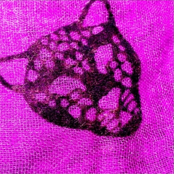 BCBG purple and black scarf 30" x 70" animal print - Picture 9 of 9